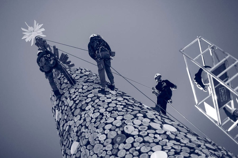 Blue Working on the Top